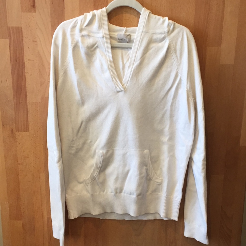 Caslon ivory hooded sweater